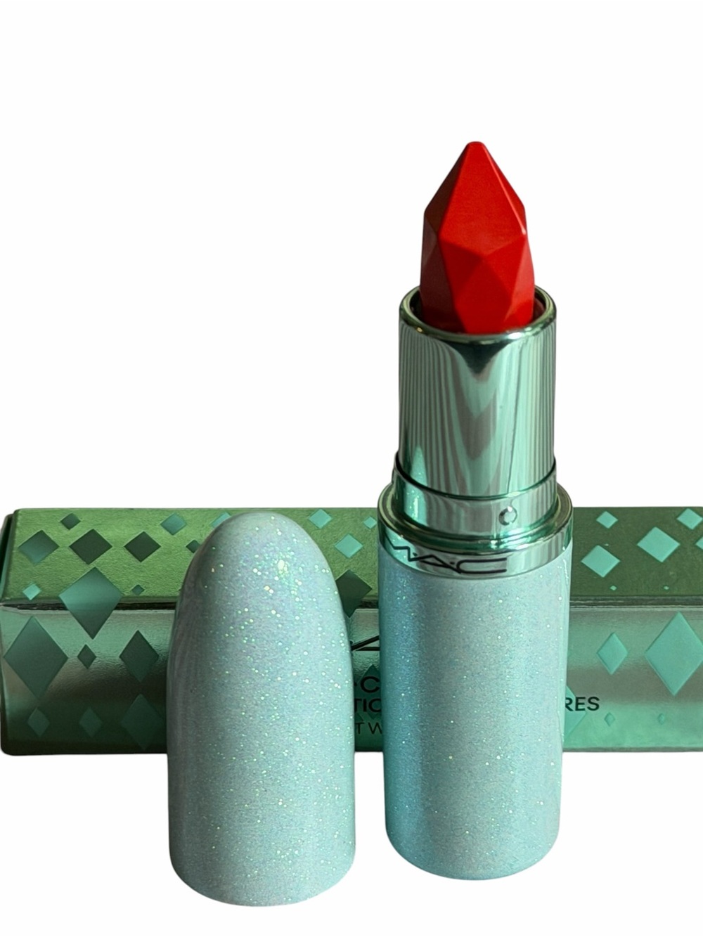 MAC Holiday Lipstick in UNEXPECTED RED -Gemstone Lipstick - Vibrant Red BNIB - Picture 14 of 16